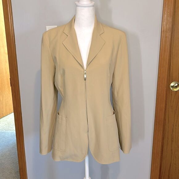Vintage Cache zip khaki blazer‎ size 8 BIN B - Picture 1 of 10
